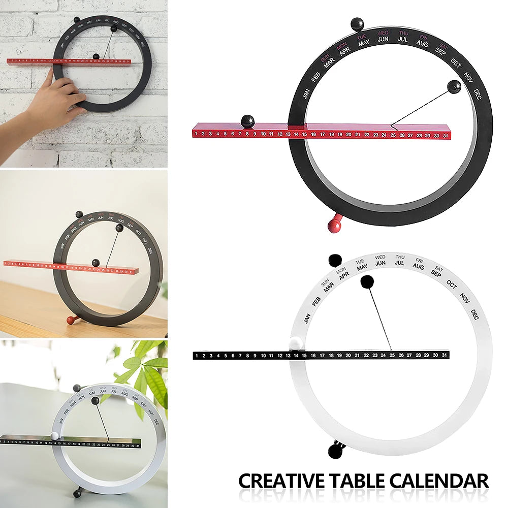 Creative Magnetic Ball Clock Perpetual Wall Calendar