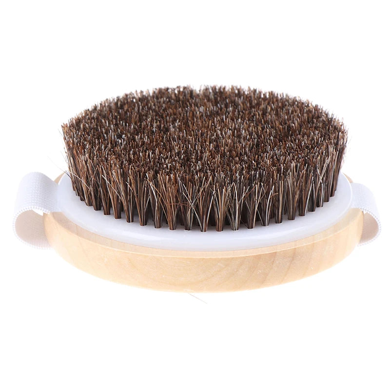 1X Wood Natural Horse Hair Bath Body Brush