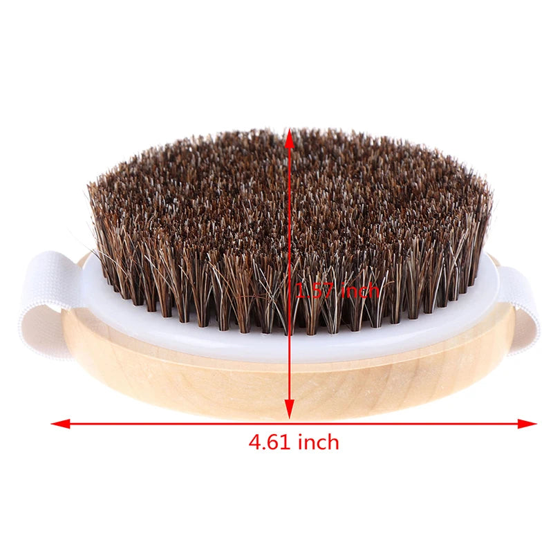 1X Wood Natural Horse Hair Bath Body Brush