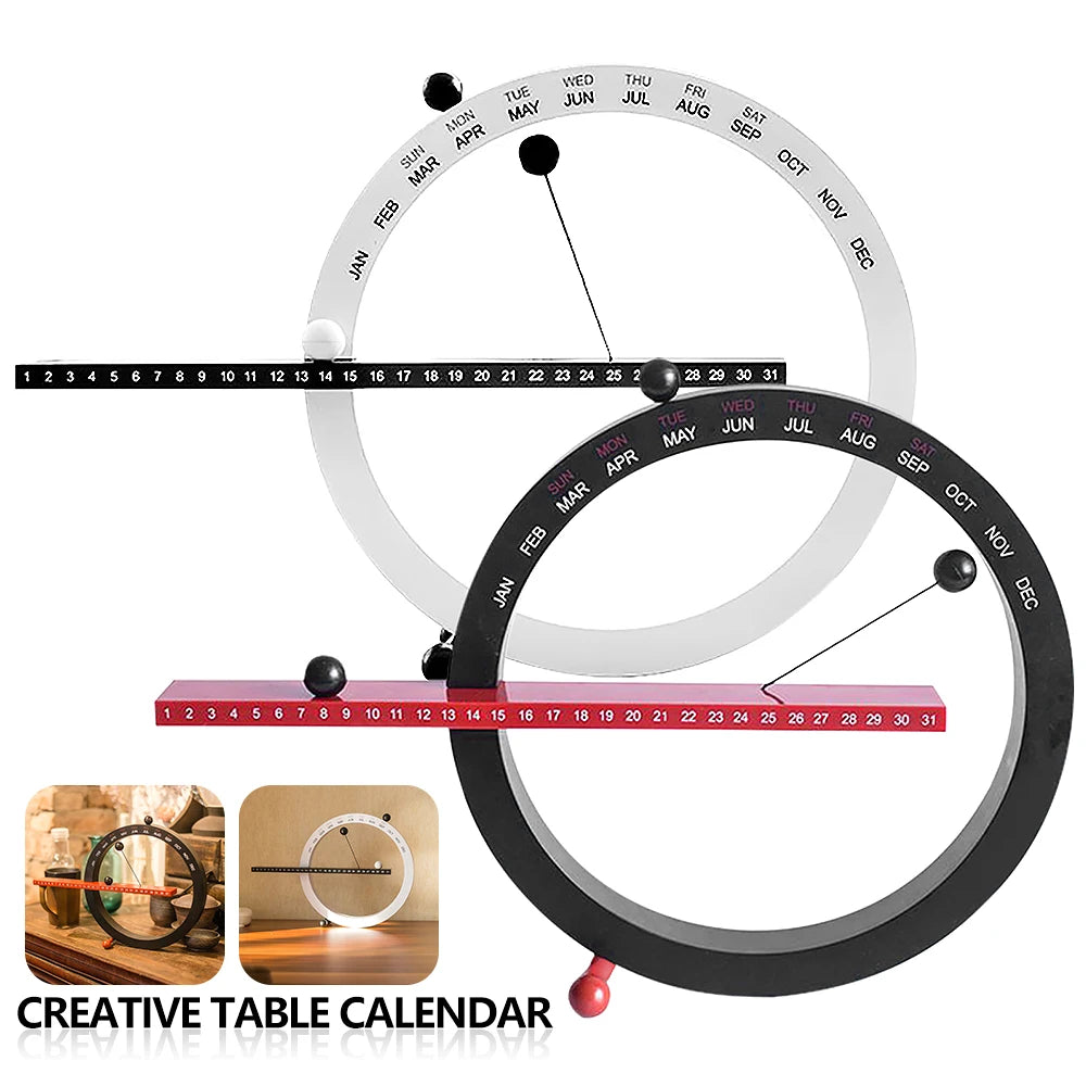 Creative Magnetic Ball Clock Perpetual Wall Calendar