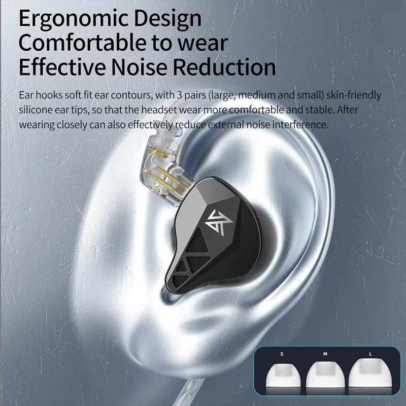 New KZ headphones EDXS bass in-ear monitor headphones